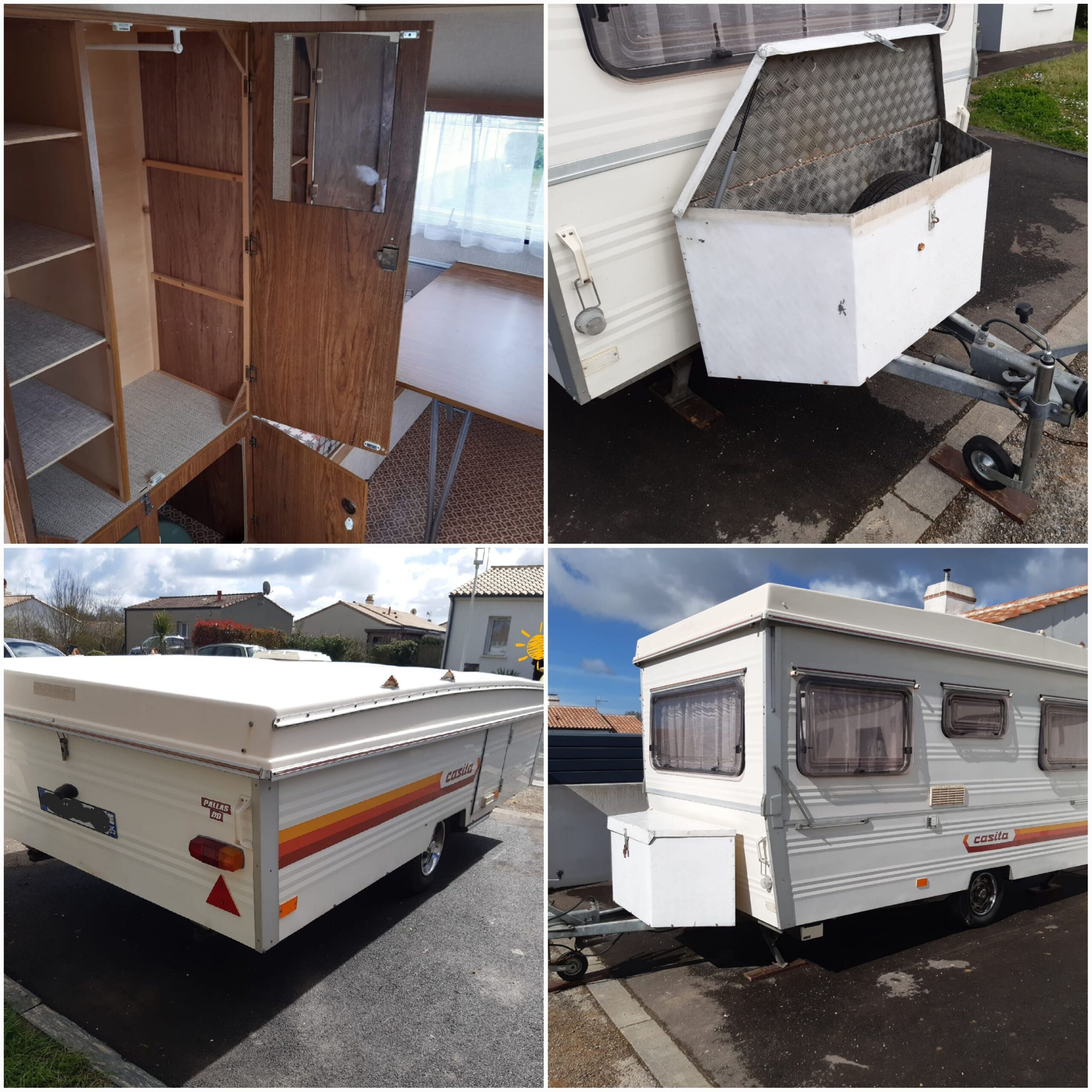 Caravane rigide pliante 4 places vintage